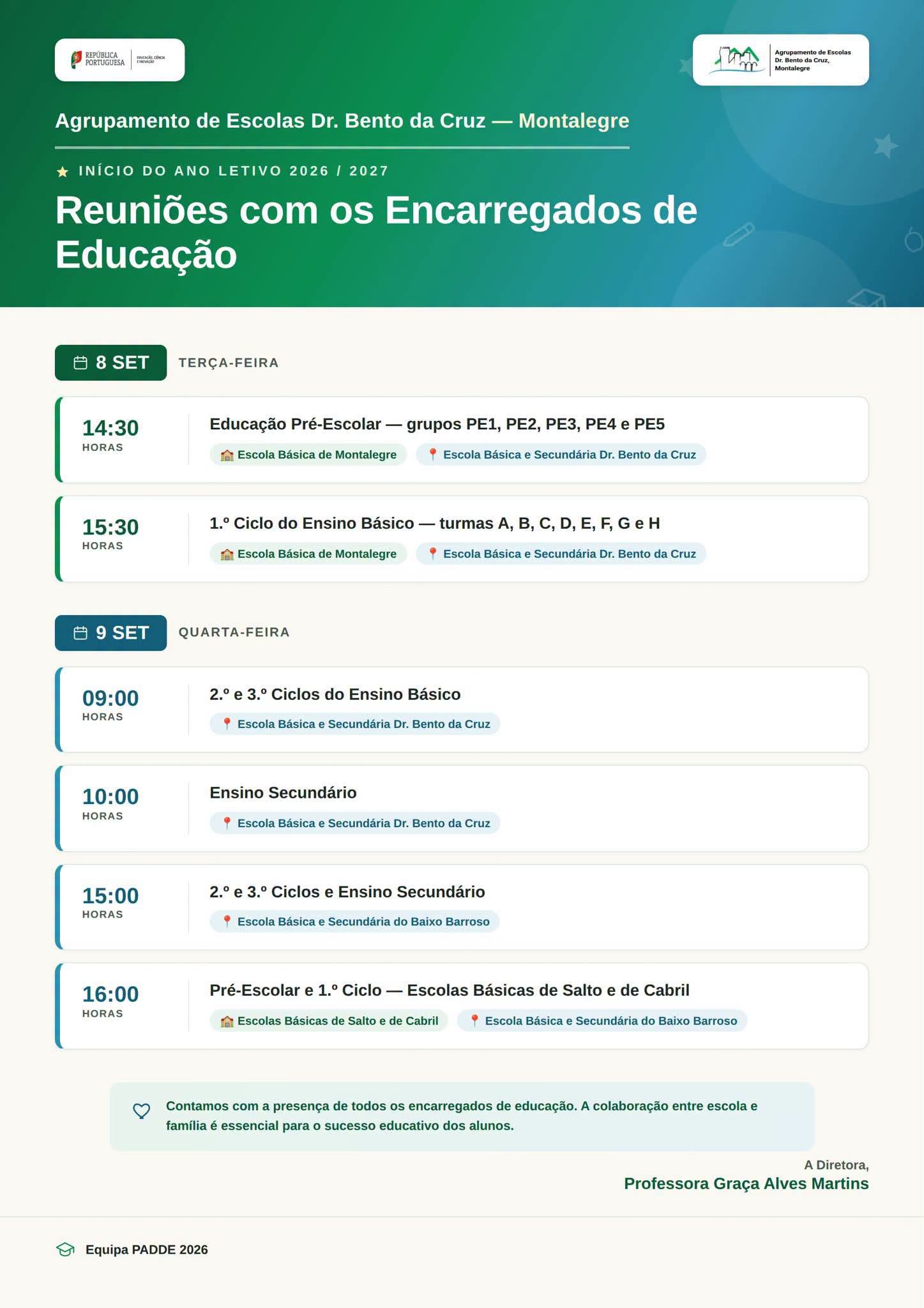 Bem-vindos ao Ano Letivo 2026-2027